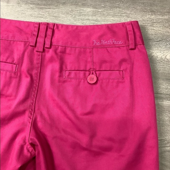 Women's Junior's North Face 7 8 M Medium Shorts Chino Khakis Pink Bermuda Twill - Picture 8 of 9